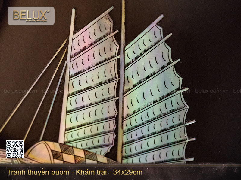 Tranh thuận buồm xuôi gió khảm trai kt 34 x 29cm&nbsp;